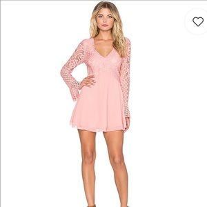 Tularosa pink lace mini dress